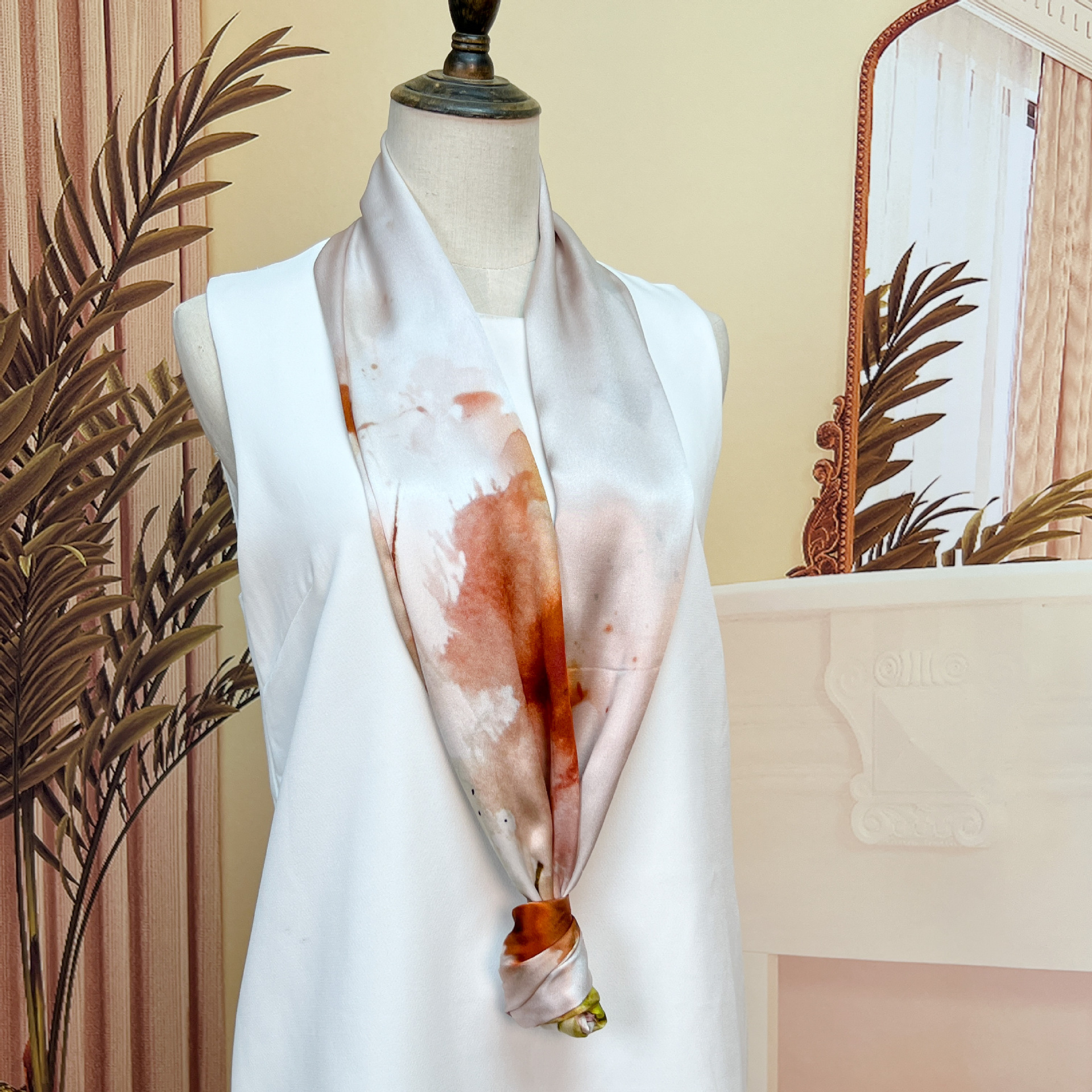 油画缤纷100%桑蚕丝丝巾真丝旗袍披肩送妈妈长辈实用礼物-阿里巴巴