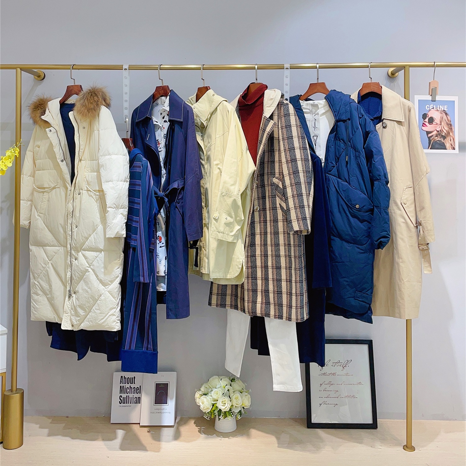 约布冬装羽绒服品牌撤柜女装章娜t汀杭州四季青服装批发地摊货源