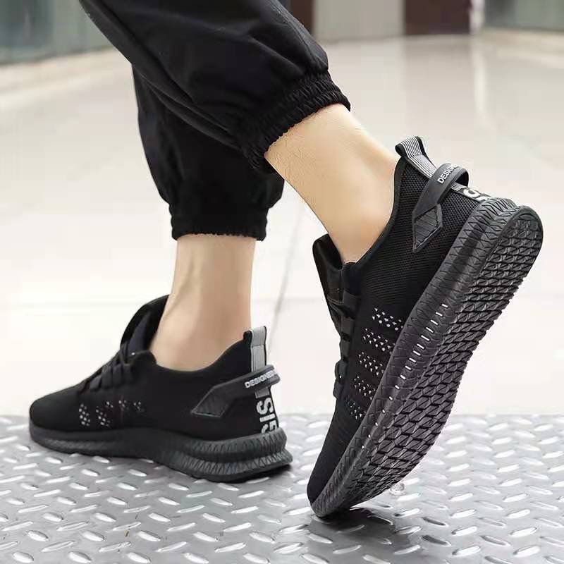 Men's Shoes 2024 New Flying Woven Shoes Running Shoes Korean Style Lightweight Comfortable Fashion Casual Shoes Men's Sneakers