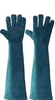 60cm Cowhide Gloves Anti-Tearing Pet Gloves Welding Cowhide Welding Gloves Thicken and Lengthen Welder Gloves