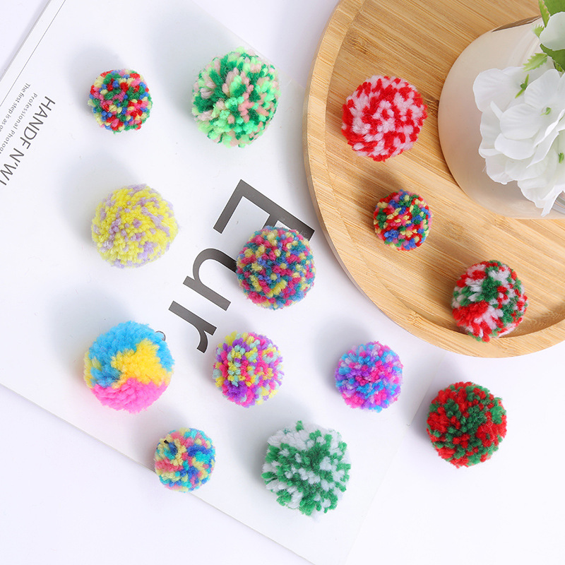 Ordinary Woolen Yarn Ball Starry Mixed Color Colorful Fur Ball Children‘s Clothing Accessories Diy Phone Case Material Wholesale