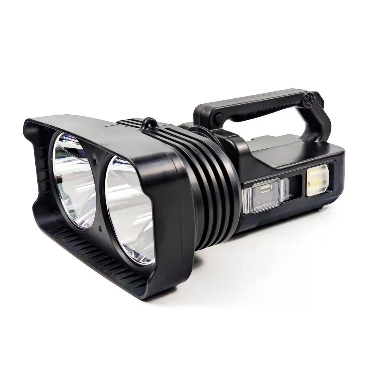 户外p50双光源强光远射手提灯usb充电红蓝闪巡逻探照灯钓鱼灯批发