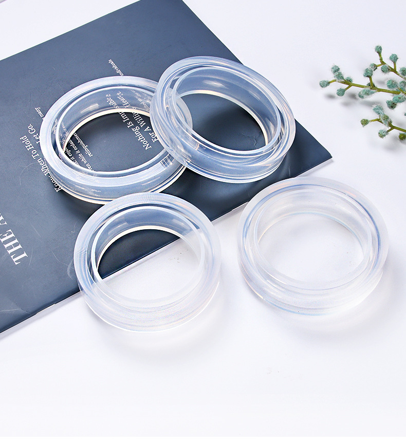 全透明镜面液态欧美版大码手环手镯硅胶模具 70/74/78水晶滴胶