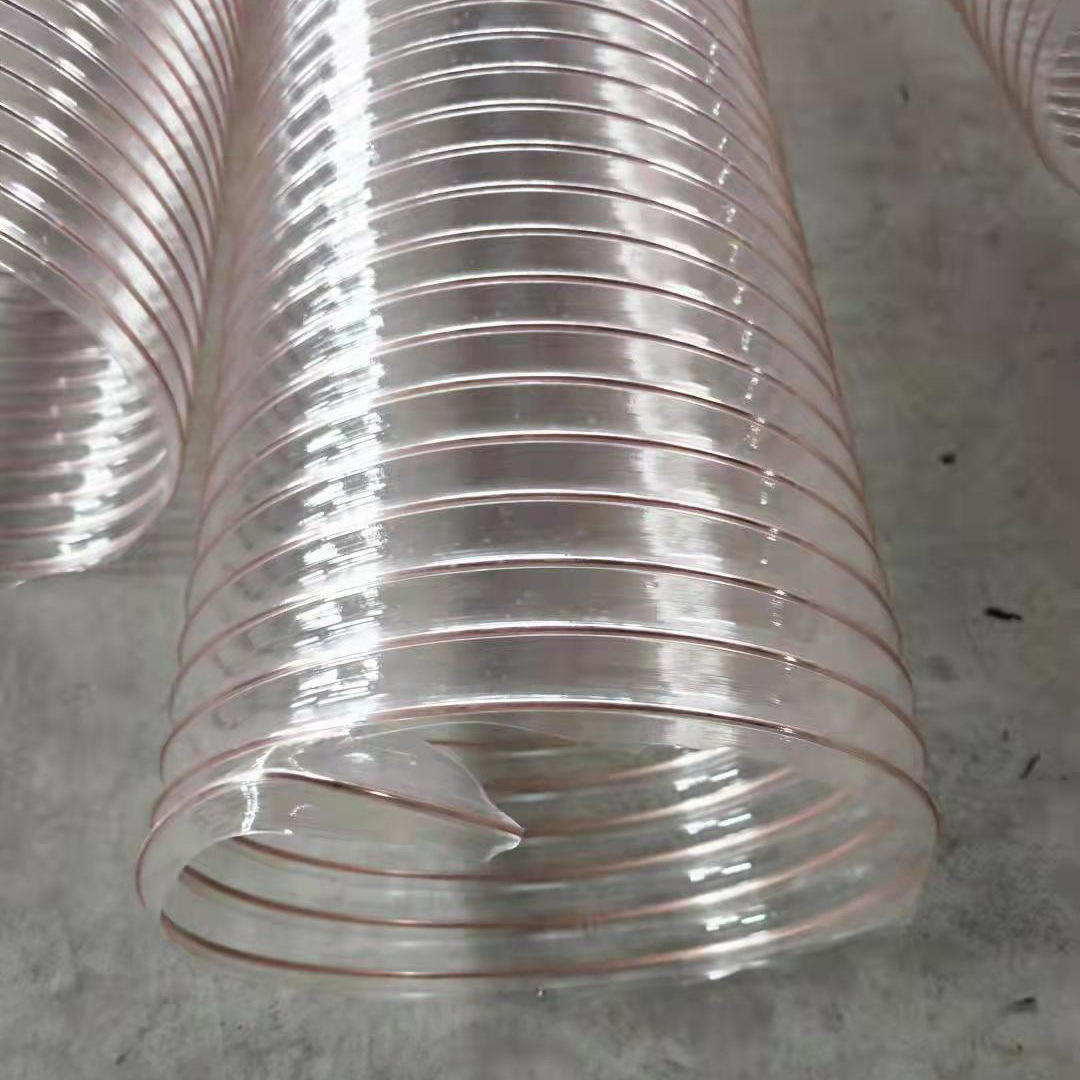 厂家供应 pu伸缩钢丝管吸尘排气通气波纹管 通风聚氨酯软管