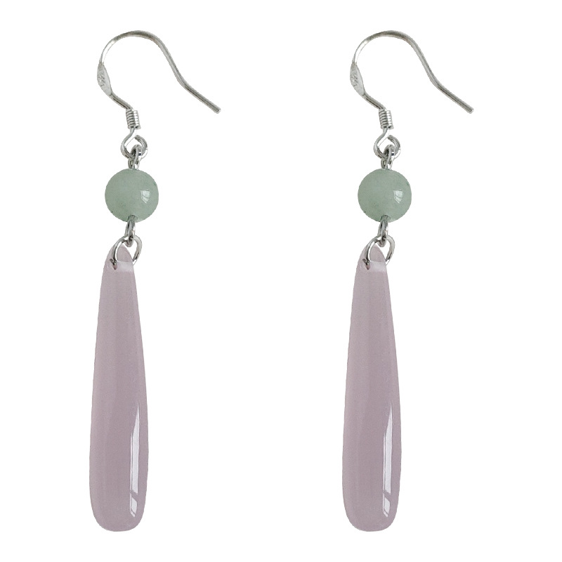 New Chinese Style 2023 New Long Water Drop Vintage Court Jade Earrings Factory Yiwu Earrings Wholesale Live Broadcast