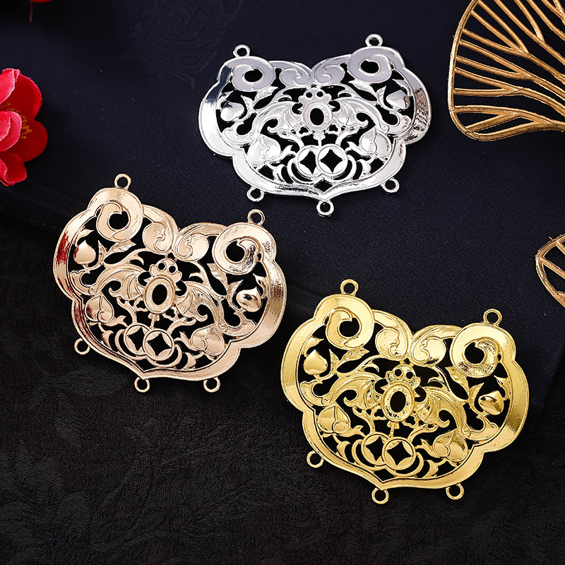 英亿饰品 diy 平安锁 璎珞锁 古风头饰 汉服配件 电泳保色-阿里巴巴