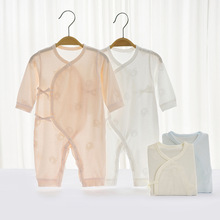 新生婴儿莫代尔连体衣夏季薄款男女宝宝哈衣初生衣服0-1个月和尚
