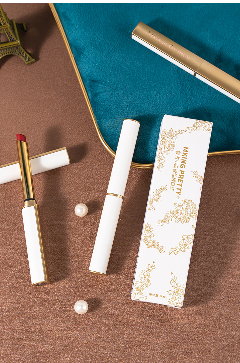 抖音爆款小细管口红雾面滋润防水防汗不易掉色易上色学生口红批发