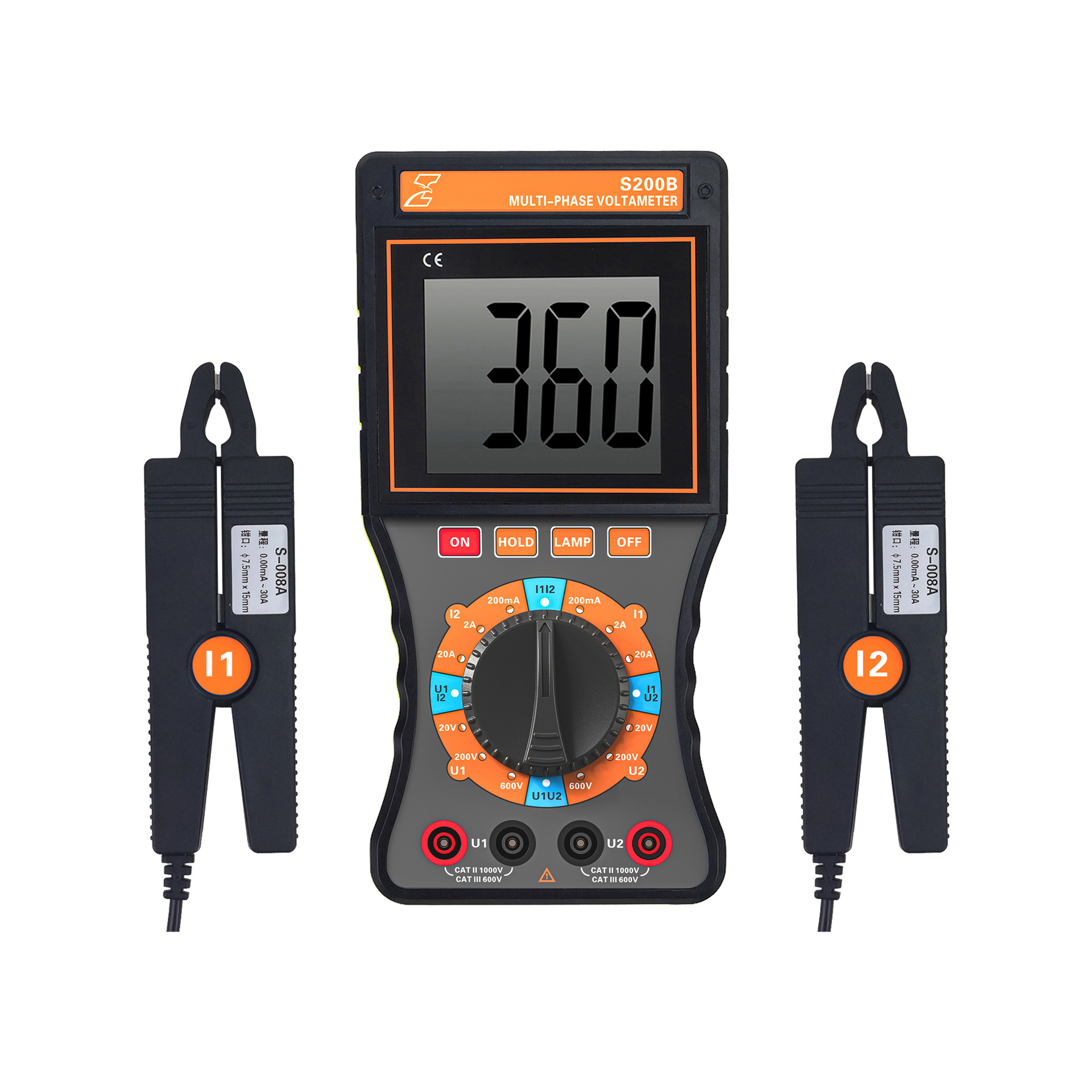 s200b双钳数字相位伏安表