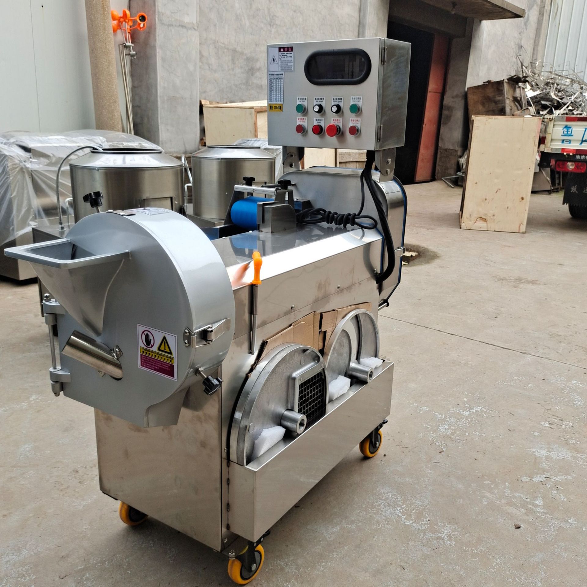 商用双头切菜机不锈钢切菜机球根径菜切丝切丁切片食堂厨房设备