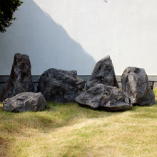 庭院花园石头造景不规则玻璃钢景观石刻字户外园林空心假山石