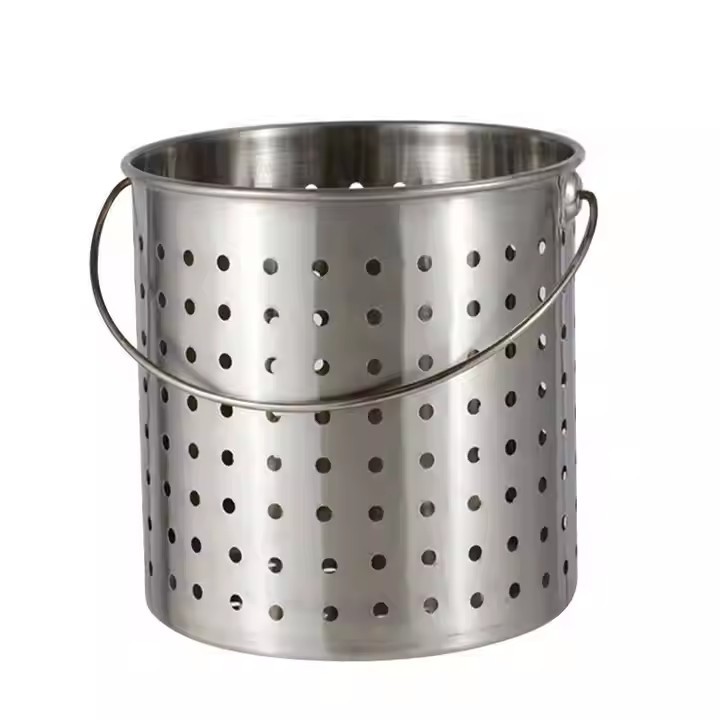 不锈钢消毒桶漏桶 油炸桶沥 水桶过虑 器手提桶多功能 不锈钢漏桶