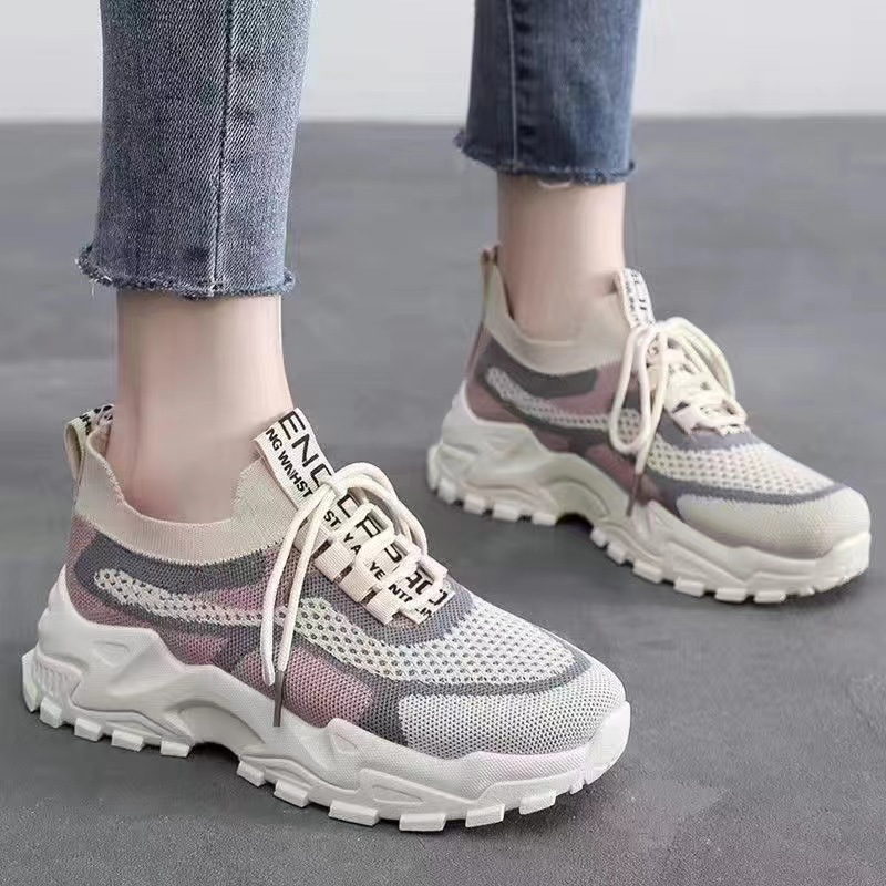 Dad Shoes Women 2023 New Summer Platform Running Shoes Mesh Breathable Lightweight Casual Sneaker