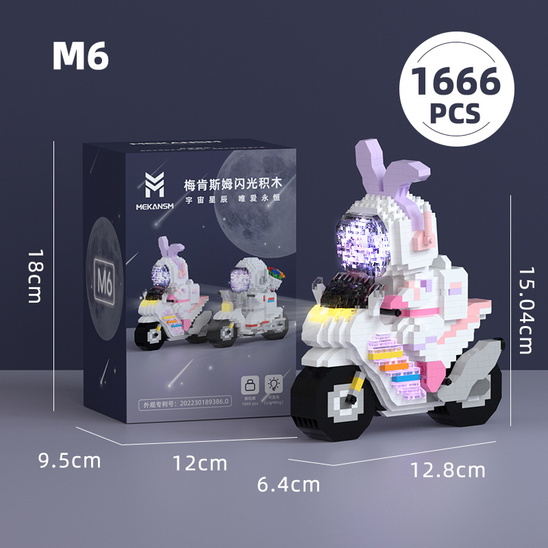 Macensim Micro-Particle Toy Casual Assembling Building Blocks M1-M12 Cartoon Motorcycle Car Series Retail Wholesale