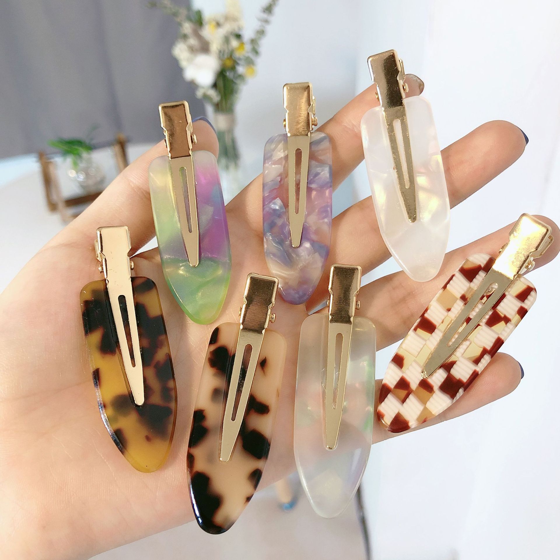 Super Fairy Dream Acetic Acid Seamless Barrettes Cosmetic Clip Japanese Bang Clip Hairpin Gradient Clip Internet Celebrity Hair Accessories Headdress