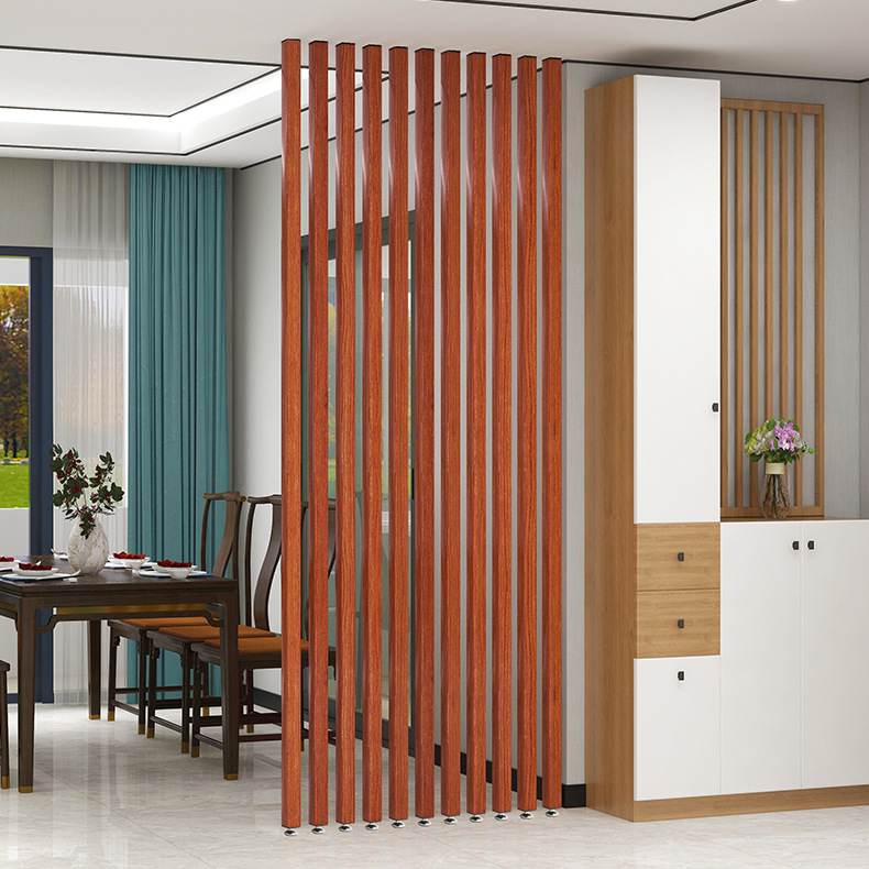 轻奢现代入户隔断屏风栅栏玄关立柱铝合金方通铁艺装饰客厅办公室