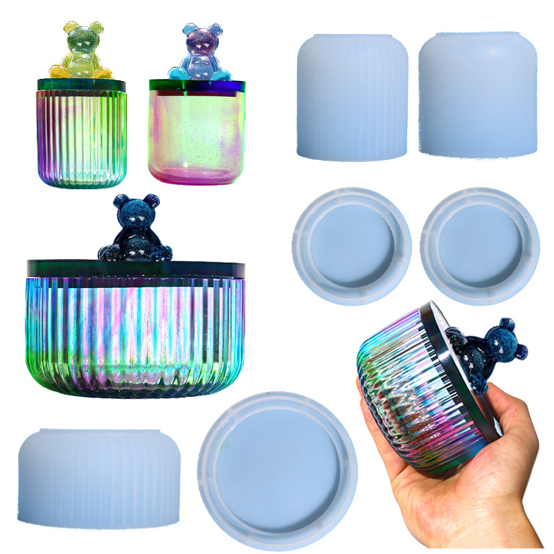 百佳兴 diy水晶滴胶模具圆形条纹收纳盒硅胶模具跨境专供-阿里巴巴