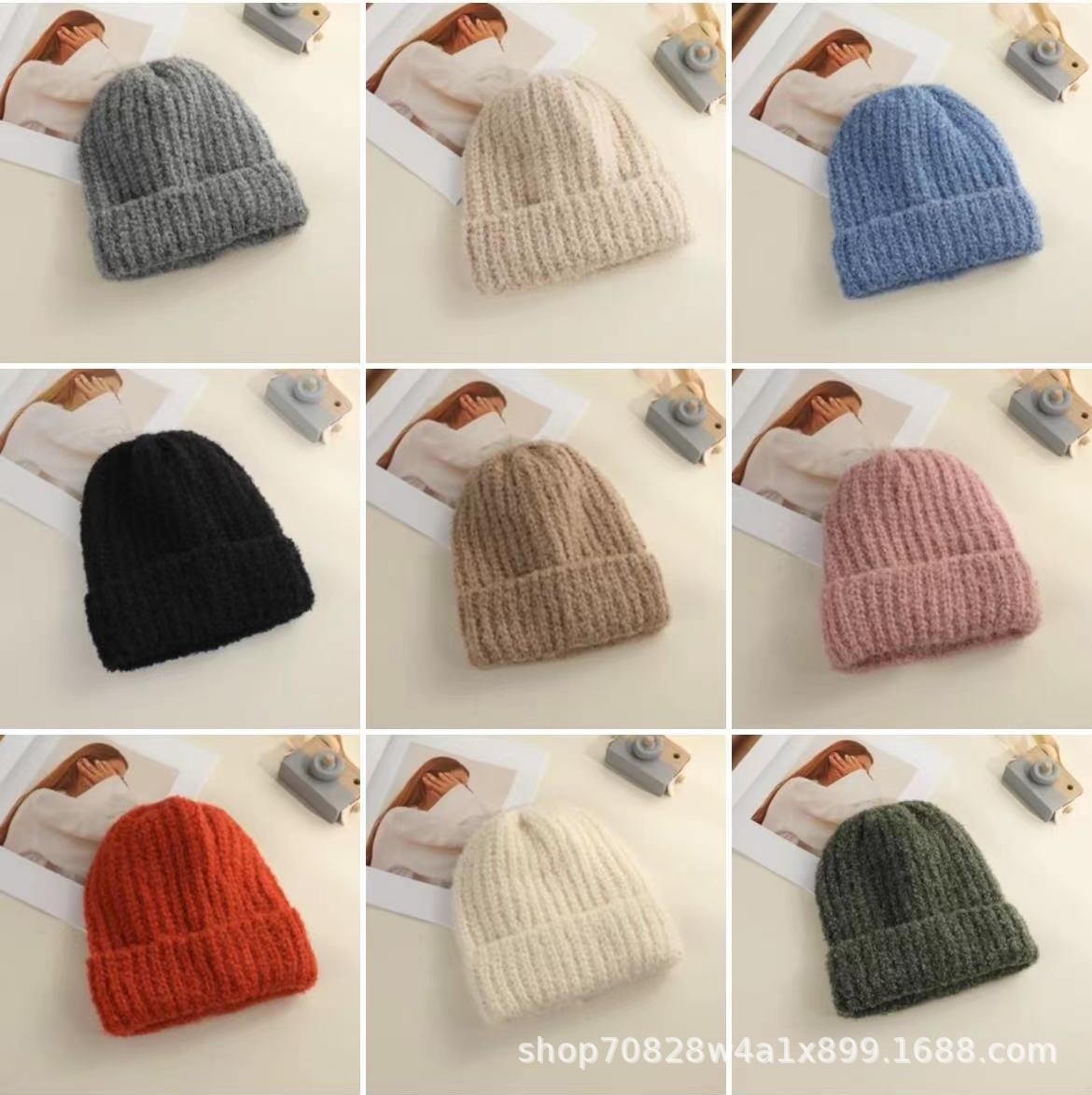 Big Head Circumference Show Face Small Wool Hat Autumn and Winter New Circle Wool Knitted Warm Hat