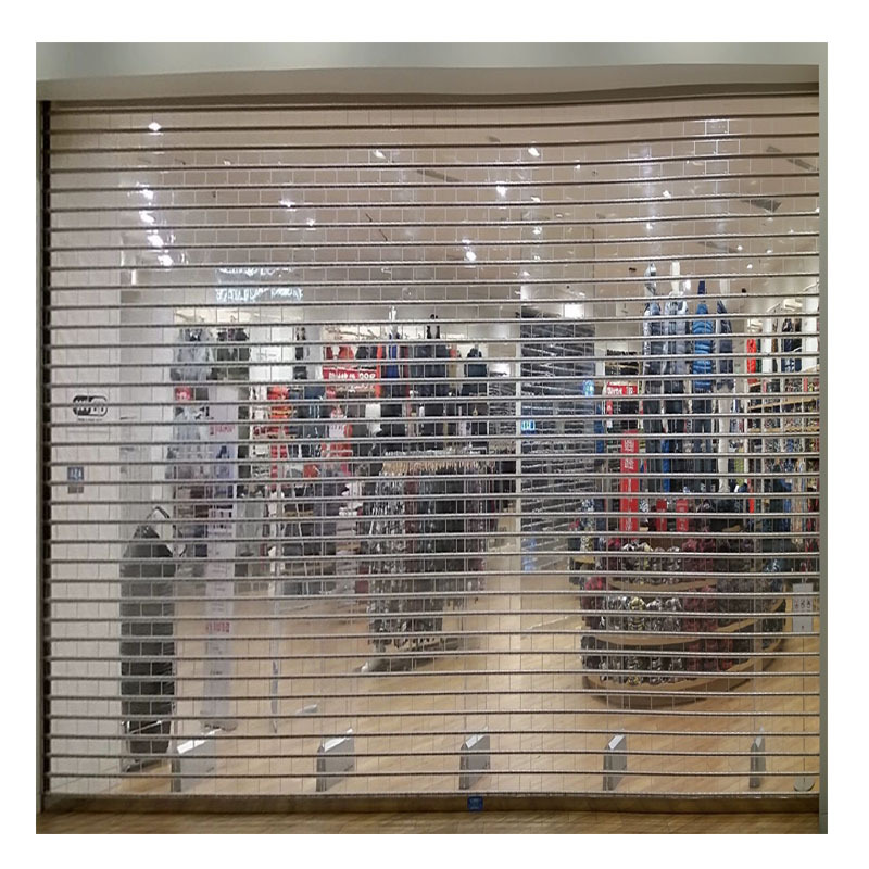 透明pvc卷帘门商场档口电动水晶防盗卷闸不锈钢铝合金弧形防尘门