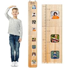 木制儿童成长尺可折叠式儿童身高尺自带相框墙上壁挂式儿童身高尺
