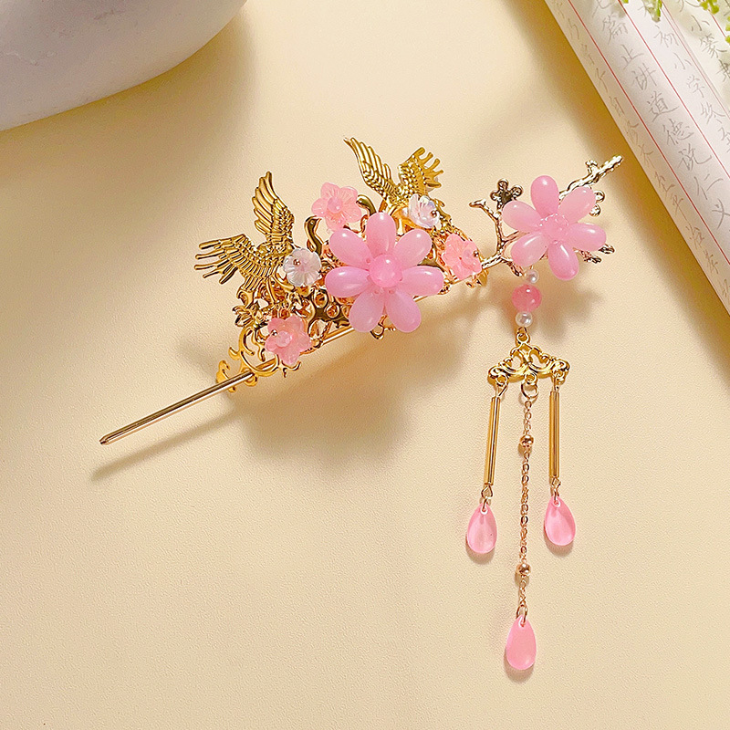 Children's Hairpin Girls' Ancient Style Tassel Buyao Headdress Super Fairy Tuinga Hairpin Hairpin Little Girl Han Chinese Clothing Hair Accessories Female