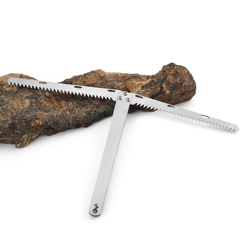 不锈钢割草刀锯齿刀刃水草刀清理水草垂钓用品折叠不锈钢割草刀