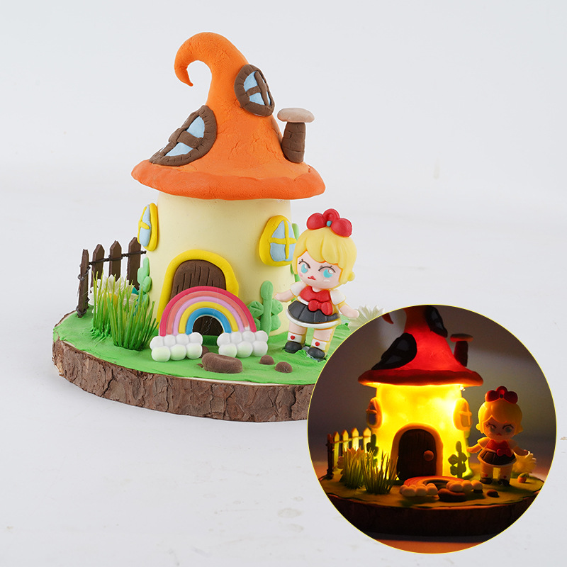 Children's Ultra-Light Clay Small Night Lamp Handmade DIY Suit Safe Space Rubber Colorful Mud Toys Brickearth Wholesale