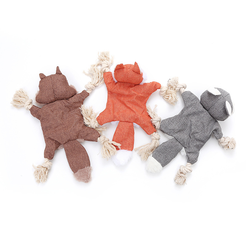 Amazon Best-Selling Dog Plush Toy Squirrel Fox Shape Containing Ringing Paper BB Cat Toy