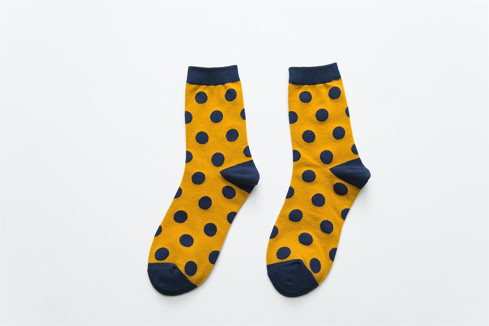 Foreign Trade Socks Women's Autumn and Winter Women's Socks Combed Cotton Women's Mid Tube Stockings Dots European and American Style Students' Socks Logo Custom Socks