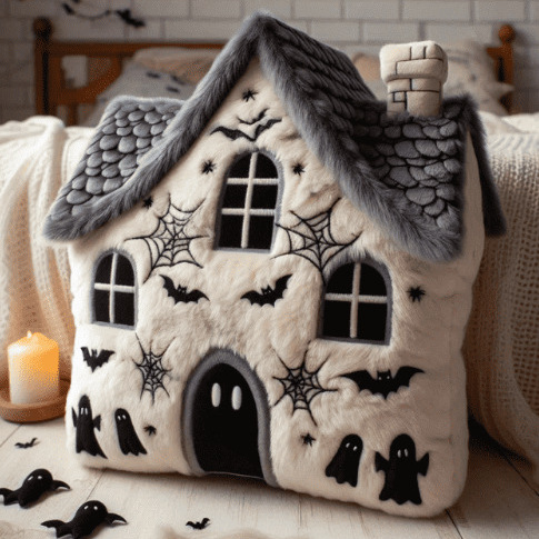 跨境新款 Haunted house halloween 万圣节鬼屋毛绒玩偶公仔抱枕