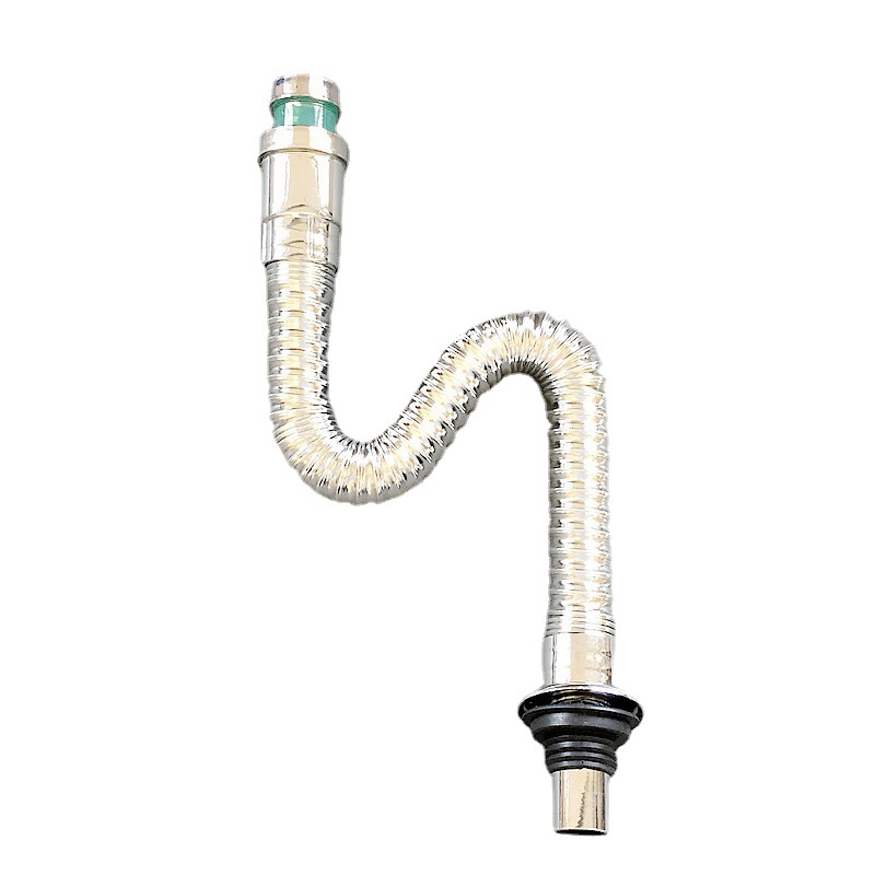 pvc电镀防臭下水管万向伸缩排水管陶瓷盆洗脸盆下水配件s弯