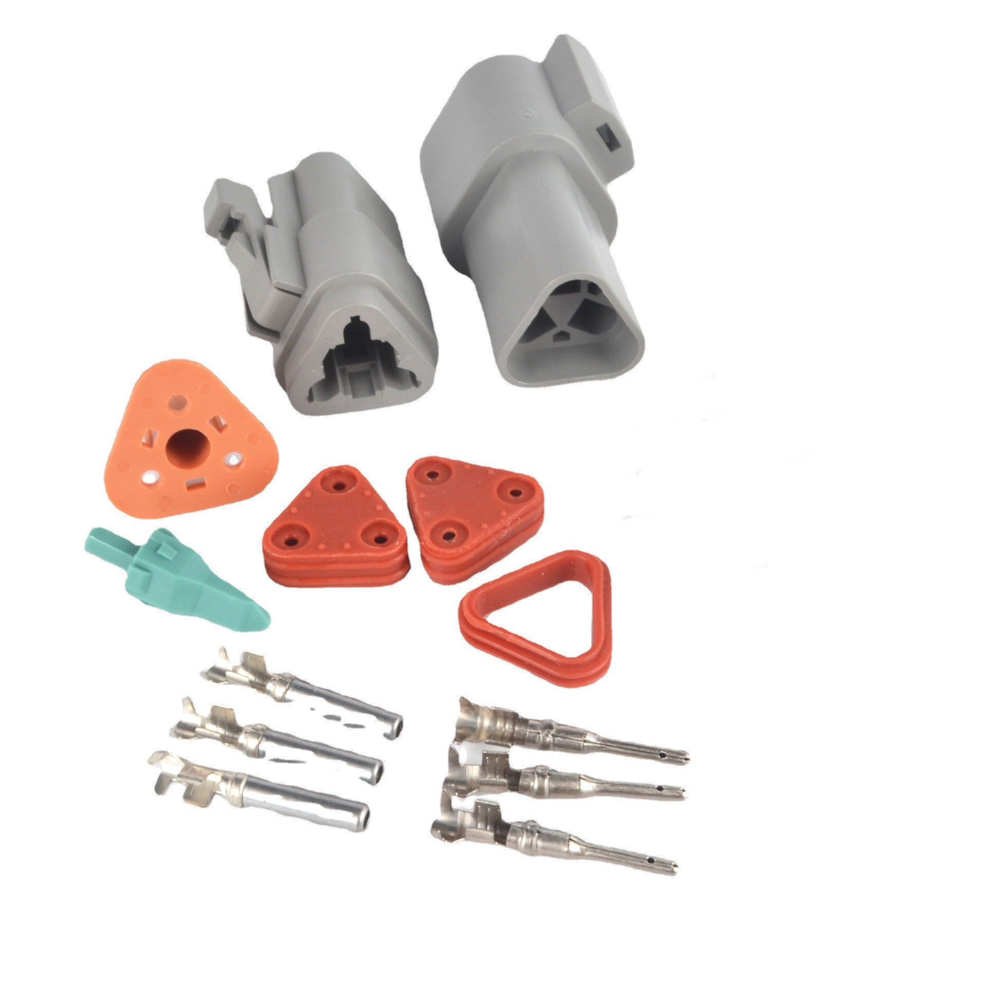 德驰3孔防水插件 dt04-3p dt06-3s 改装防水插 公母插全套含端子