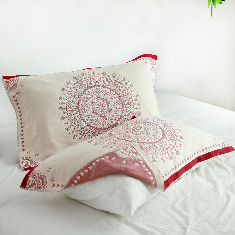 纱布枕套四层纯棉枕巾全棉成人枕头巾情侣四季枕巾一对包邮批发