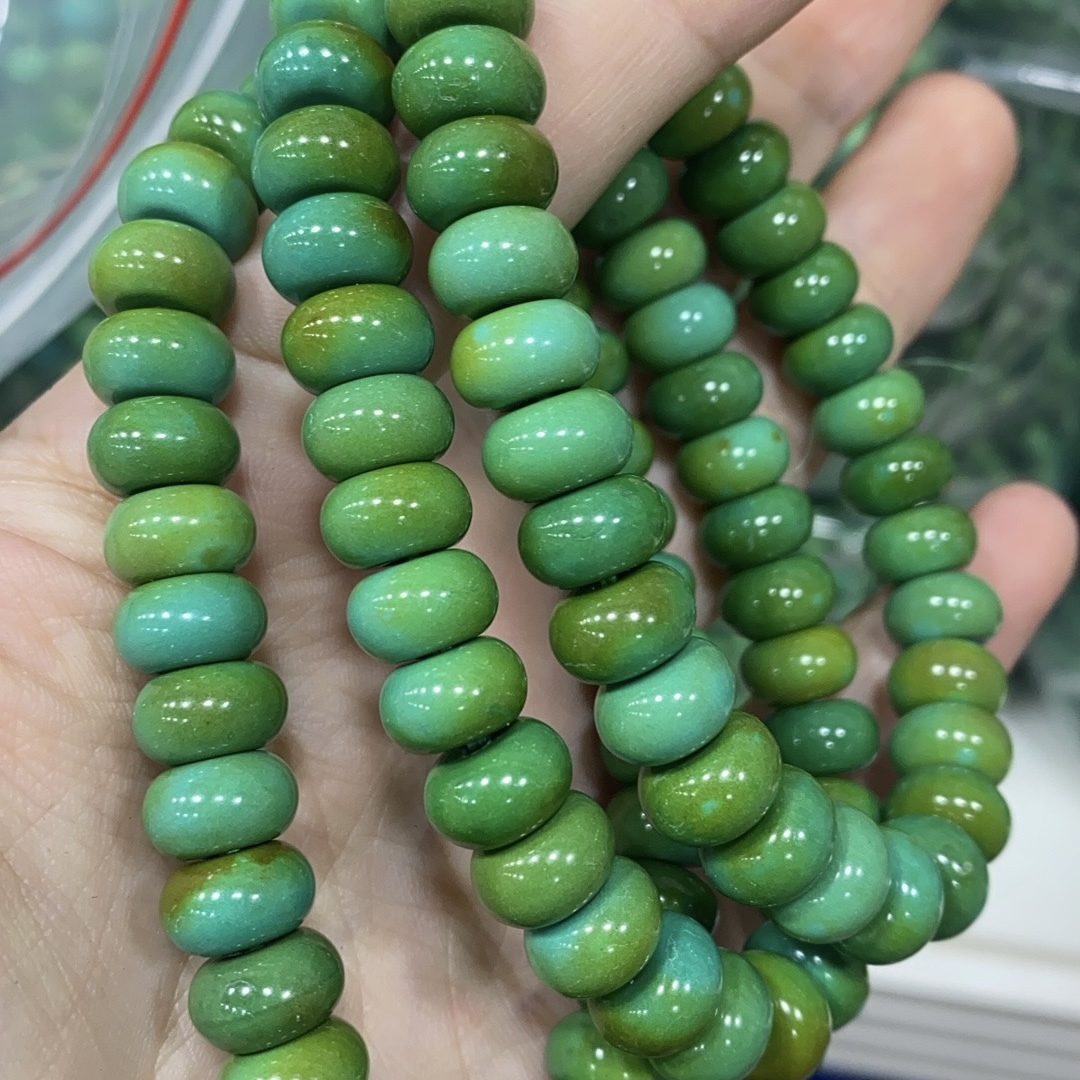 菱镁矿算盘珠10x6菜籽绿diy文玩配饰手串配件散牛配饰-阿里巴巴