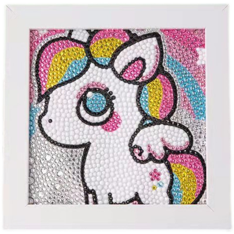 儿童钻石贴画带框满钻 手工diy制作材料包男女孩新年元旦礼物玩具