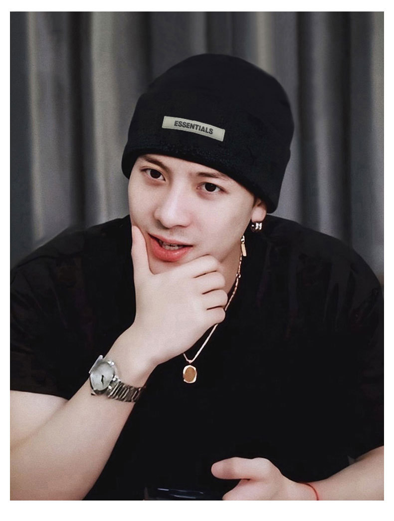 王嘉尔同款fog双层加厚帽子女秋冬针织毛线帽男韩版潮保暖冷帽