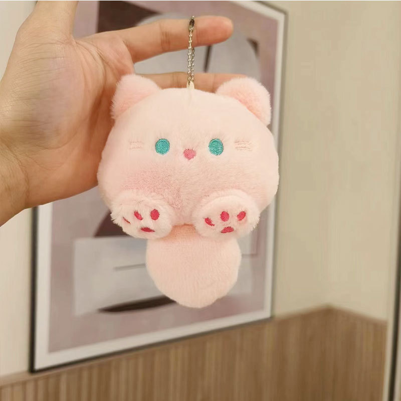 Internet Celebrity Squeaky Kitten Plush Doll Creative Cat Schoolbag Keychain Pendant Gift Prize Claw Doll Doll