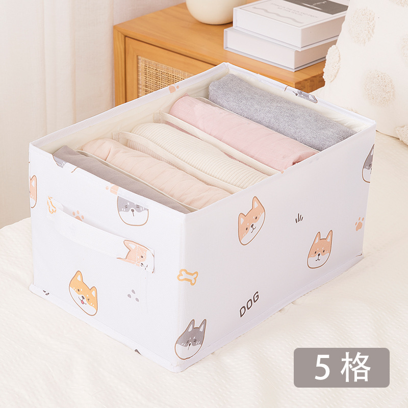 Amazon Hot Sale New Cartoon Pattern Underwear Storage Box Pants Compartment Storage Box Wardrobe Draw Box