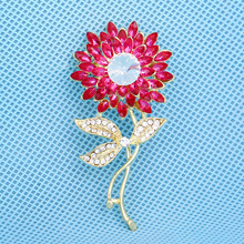 韩版新款镶钻花朵胸针时尚婚庆配饰向日葵现货