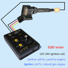 带英文说明点火线圈检测仪IG80适用天然气24V汽油12V线圈高压包