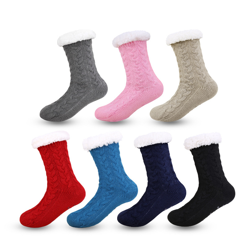 Winter Fleece-Lined Thickened Home Room Socks Adult Socks Dispensing Cold-Proof Non-Slip Snow Socks Lazy Warm-Keeping Socks