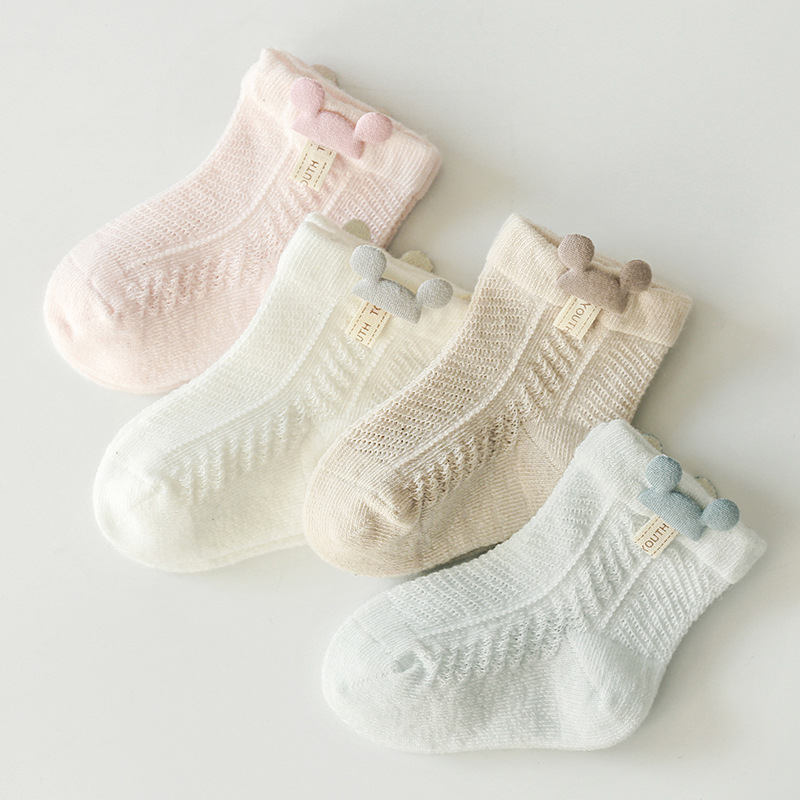 Baby Socks Spring, Autumn and Summer Four Seasons Mesh Breathable Cute Loose Cute Baby's Socks Socks Newborn 0-March