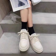 厚底小白鞋女2024春季新款小个子增高鞋女鞋子学生百搭爆款老爹鞋