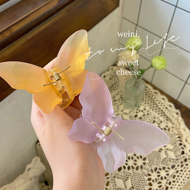 超仙气蝴蝶抓夹鲨鱼夹女夏季后脑勺发夹小号头饰夹子发饰新款发抓