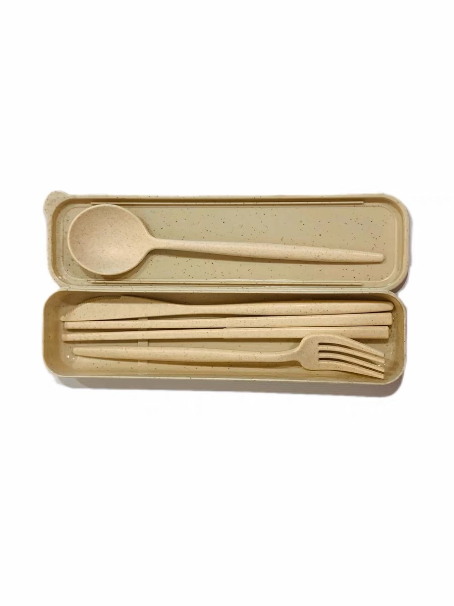 Breakfast Portable Camping Chaoshan Tableware Household Ins Student Spoon Chopsticks Sets Wheat Tableware Blind Box