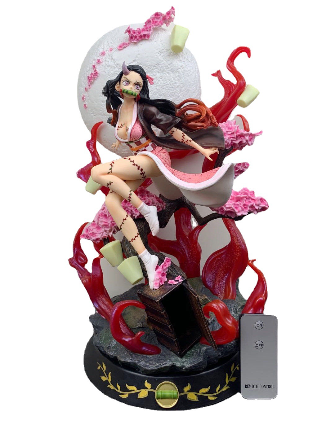 鬼灭之刃 月亮场景 gk鬼化爆血 祢豆子 1/6雕像 可亮灯 手办模型