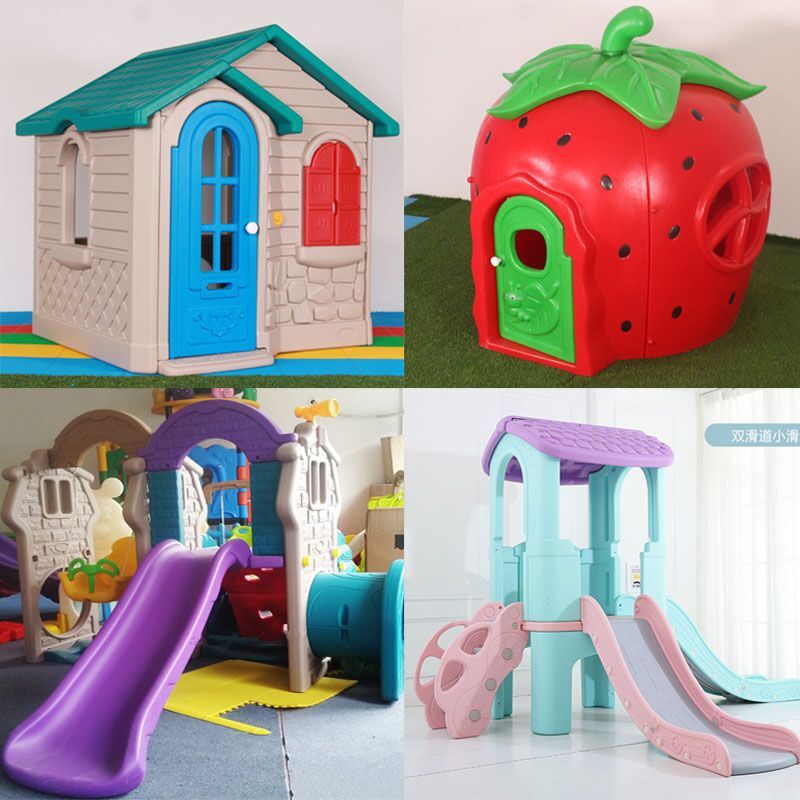 儿童室外室内玩具游戏屋塑料小房子幼儿园户外玩具屋蘑菇小屋滑梯
