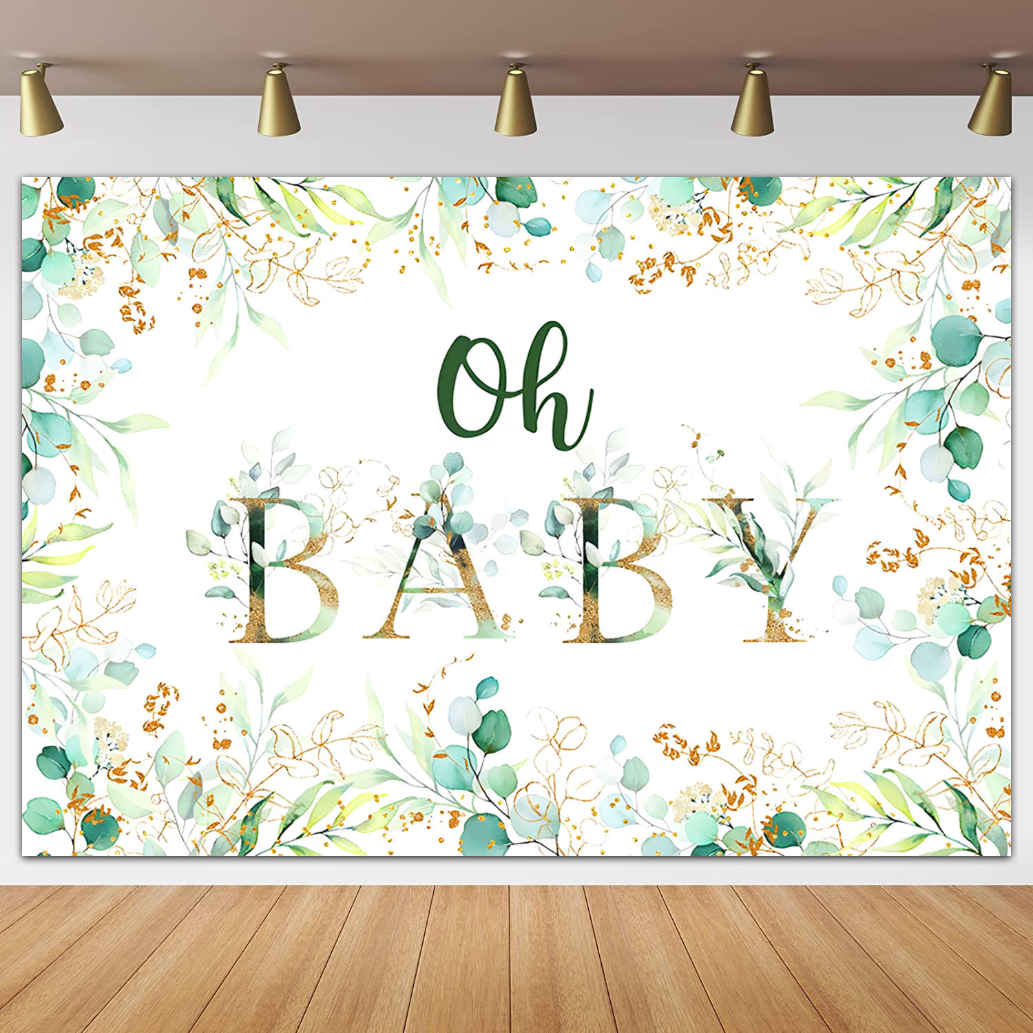 Jungle Baby Party Decoration Supplies Oh Baby Background Fabric Pink Oh Baby Banner Party Photo Background