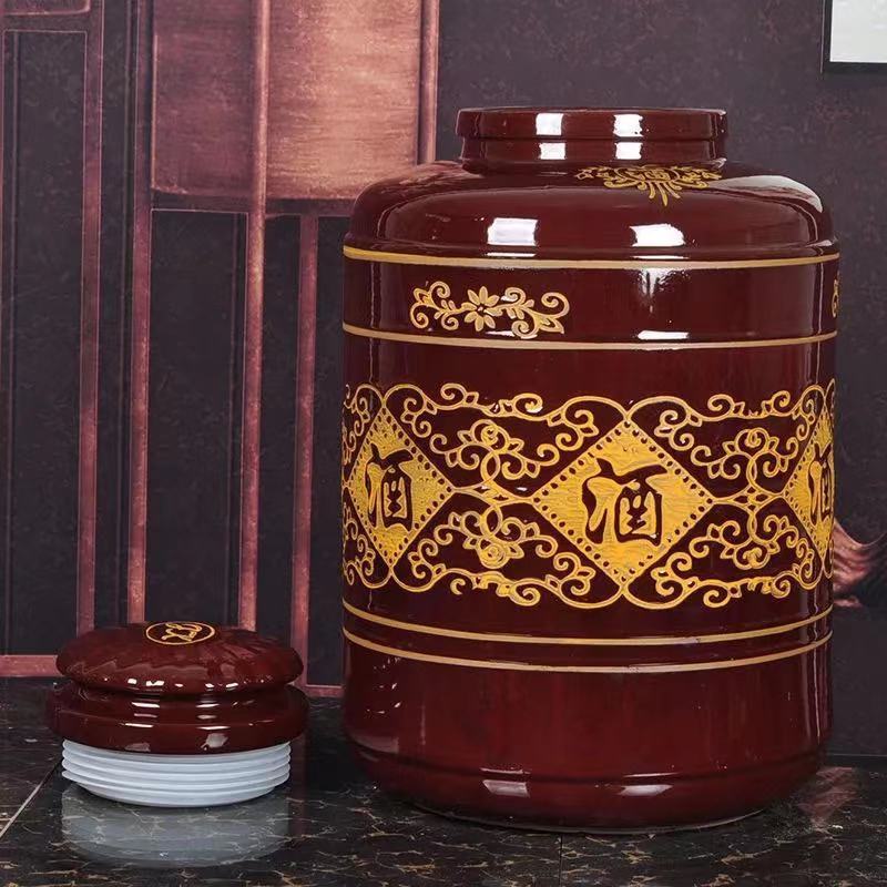 土陶酒罐酒坛子陶瓷存酒家用窖藏大酒缸泡酒坛子密封子存酒批发