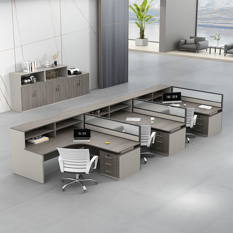 职员办公桌办公桌三人位带高柜职员桌子三人卡座可组合的上班桌子